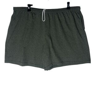 Hanes Mens 3XL Charcoal Heather Gray Jersey Shorts Drawstring Pockets NWOT